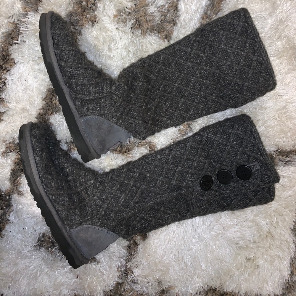 Gray Ugg Knitted Boot - image 1